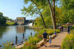 Boardwalk Dam Scene